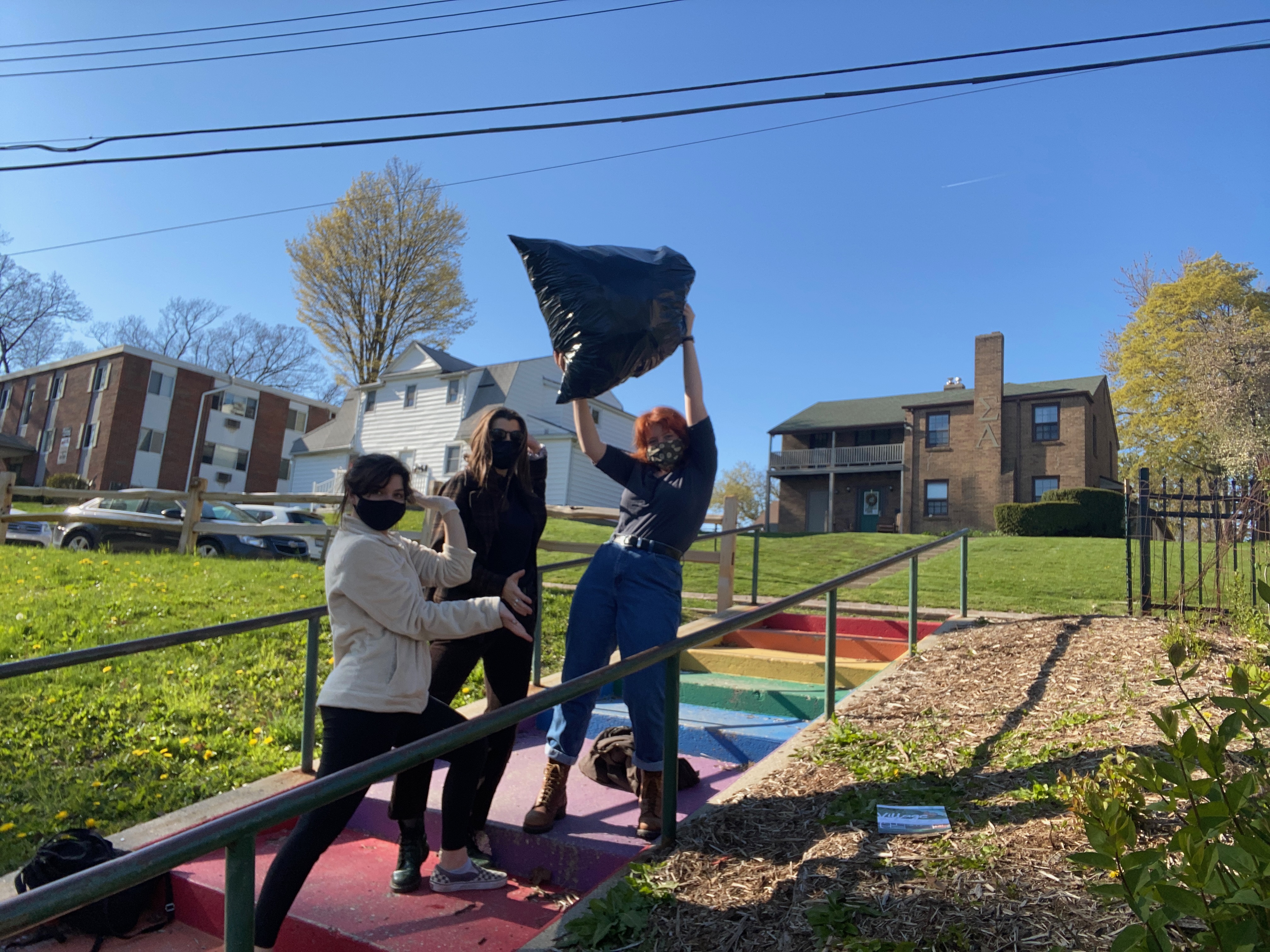 Lauren and friends doing a community clean up.